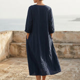 Dark Navy Linen-Look, Polyester