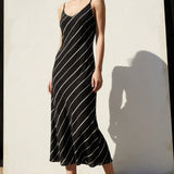 Black Stripe Crepe, Viscose