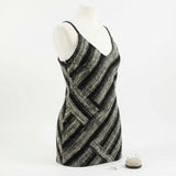 Black Abstract Chunky Knit, Cotton-Poly, 470 gsm