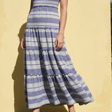 Blue Checks Knit, Poly-Viscose