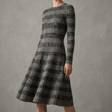 Black Bands Rib Knit, Poly-Viscose