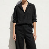 Black Marl Linen-Look, Polyester, 215 gsm