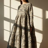 Black Abstract Jacquard, Cotton-Poly, 300 gsm