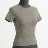 Black Vertical-Stripe Jersey Knit, Polyester, 150 gsm