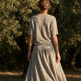 Heathered Grey Marl Jacquard, Poly-Linen
