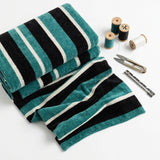 Black Horizontal-Stripe Chenille