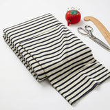 Navy Horizontal-Stripe Jersey Knit, Poly-Viscose, 180 gsm, 155 cm