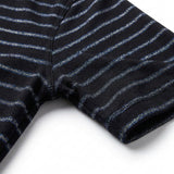 Grey Horizontal-Stripe Jersey Knit, Poly-Viscose, 200 gsm