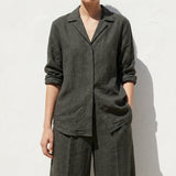 Dark Grey Heathered-Marl Linen-Look, Poly-Viscose