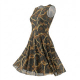 Gold Scrolls Mesh, Polyester