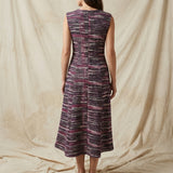 Black Abstract Interlock Knit, Poly-Cotton, 294 gsm