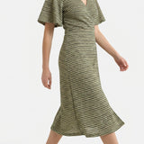 Beige Horizontal-Stripe Chunky Knit, Poly-Acrylic