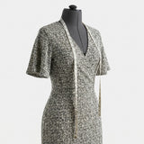 Black Geometric Chunky Knit, Poly-Viscose, 196 gsm
