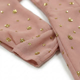 Gold Glitter-Dot Chiffon, Polyester