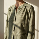 Green Check Jersey Knit, Poly-Cotton