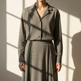 Black Check Jersey Knit, Poly-Cotton