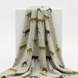 Gold Leopard French Terry, Poly-Cotton