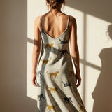 Gold Leopard French Terry, Poly-Cotton