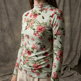 Pink Floral Jersey Knit, Viscose, 155 gsm