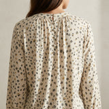 Cream Animal Print Jersey Knit, Viscose-Poly
