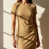 White Horizontal-Stripe Jersey Knit, Poly-Viscose, 230 gsm