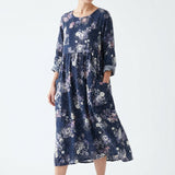 White Floral Linen-Look, Polyester, 244 gsm