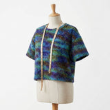 Blue Horizontal-Stripe Jersey Knit, Polyester, 200 gsm, 170 cm