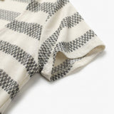 Dark Grey Stripes Chunky Knit, Poly-Metallic