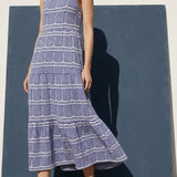 Blue Wavy-Stripe Chunky Knit, Cotton-Poly
