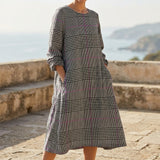 Black Houndstooth Linen-Look, Polyester