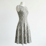 White Floral Jacquard, Viscose-Poly