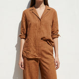 Orange Marl Linen-Look, Poly-Viscose