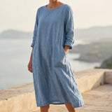 Blue Marl Linen-Look, Poly-Viscose, 250 gsm