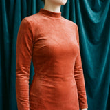 Polyester Stretch Velvet Fabric, 237 gsm — Orange, ref EF-213461