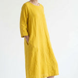 Polyester Viscose Stretch Linen-Look Fabric, 204 gsm — Yellow