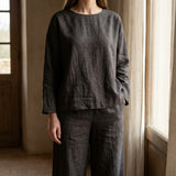Brown Marl Linen-Look, Poly-Viscose