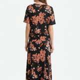 Orange Floral Knit, Polyester, 171 gsm