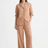 100% Polyester Linen-Look Fabric, 143 gsm — Beige