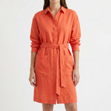 100% Polyester Linen-Look Fabric, 203 gsm — Orange