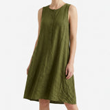 Olive Marl Linen-Look, Polyester