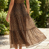 Brown Leopard Chiffon, Polyester