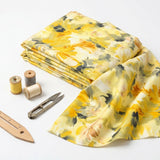 Yellow Abstract Twill, Polyester
