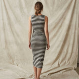 Black Horizontal-Stripe Chunky Knit, Viscose-Poly