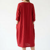 Bright Red Linen-Look, Polyester