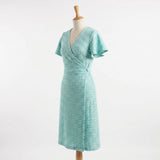 Teal Geometric-Square Chunky Knit