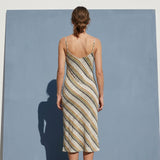 Beige Bands Knit, Poly-Viscose