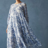 Blue Abstract Chiffon