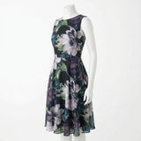 Green Large-Floral Chiffon, Polyester