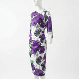 Purple Floral Satin, Polyester