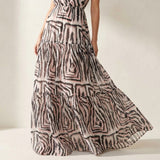 Black Animal Print Chiffon, Polyester